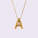 3D Balloon Letter Necklace, Gold and Silver Color.