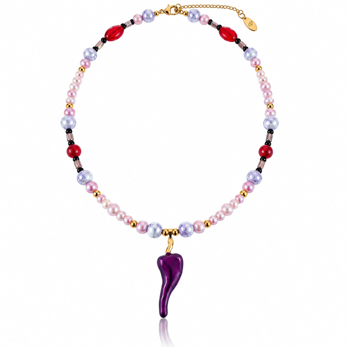 Purple Chili Beaded Necklace – Zaria | Avyrona