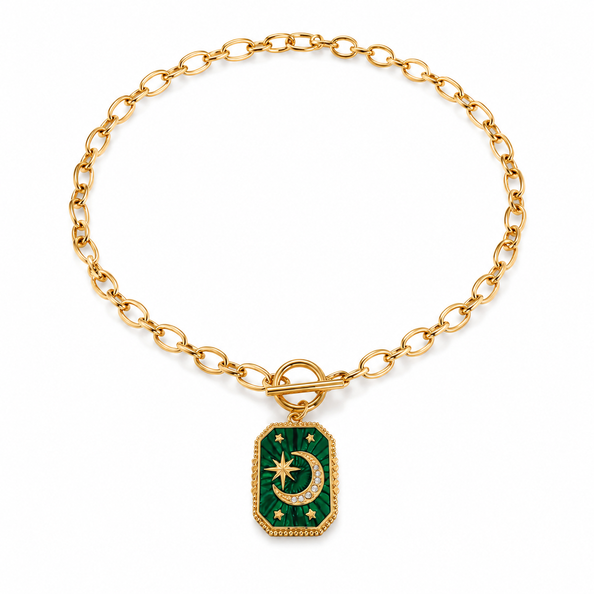 Celestial Moon Pendant Necklace -Wandara