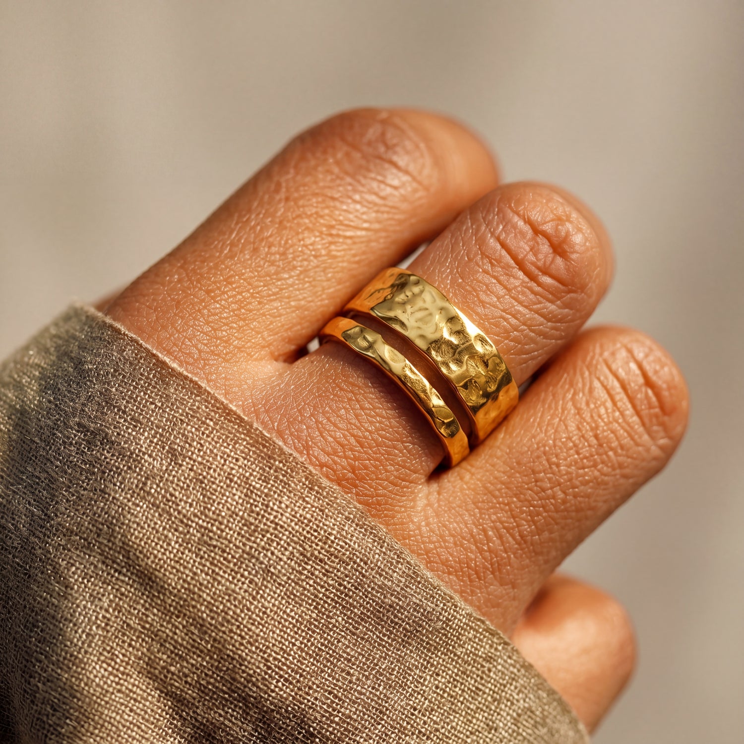 Aureline Molten Gold Adjustable Statement Ring