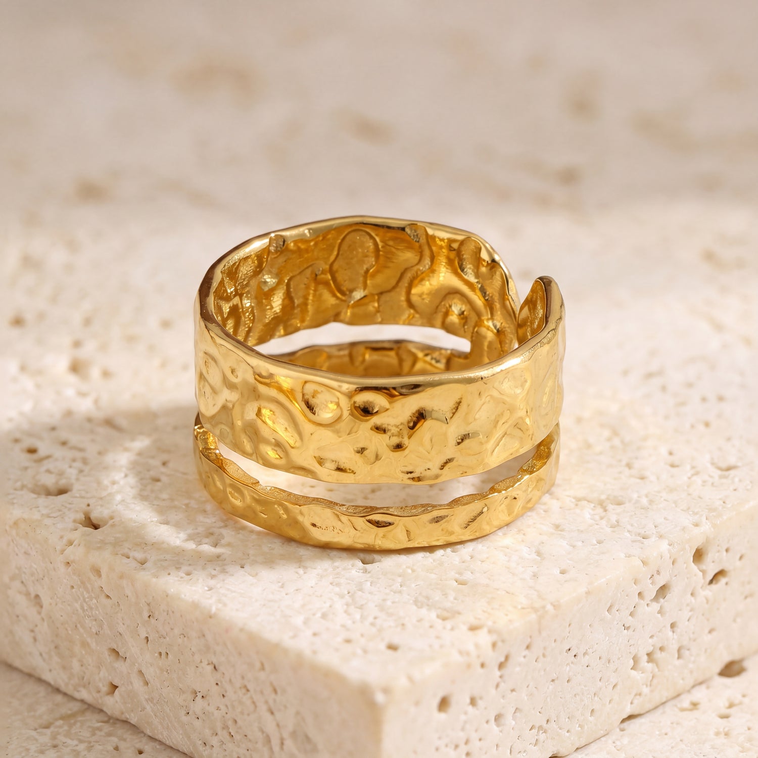 Aureline Molten Gold Adjustable Statement Ring