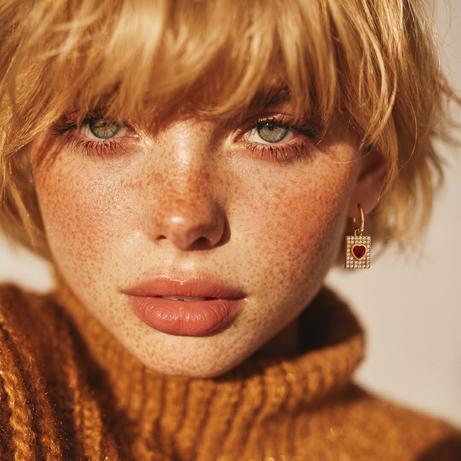 Aurelia Red Heart Zircon Earrings