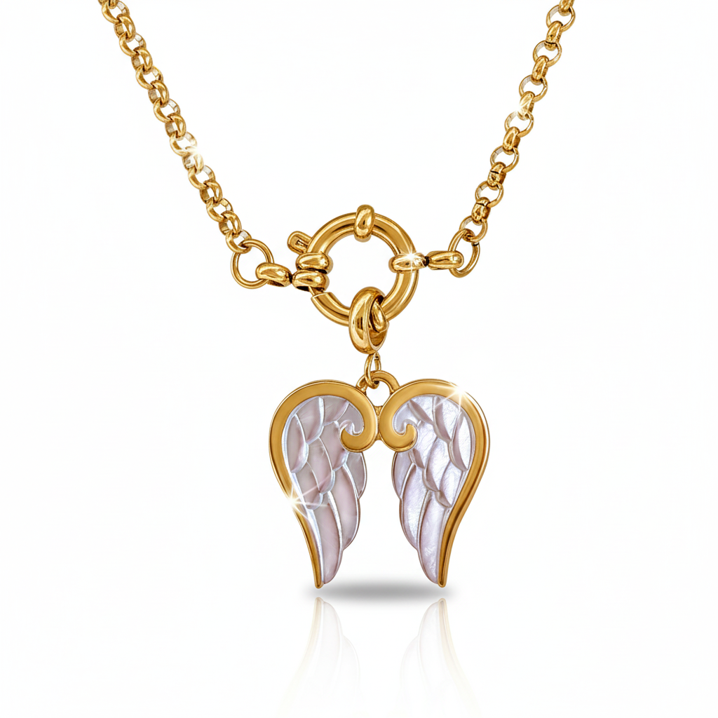 Angel Wings Necklace with Toggle Clasp